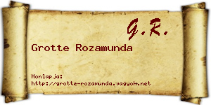 Grotte Rozamunda névjegykártya
